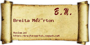 Breita Márton névjegykártya